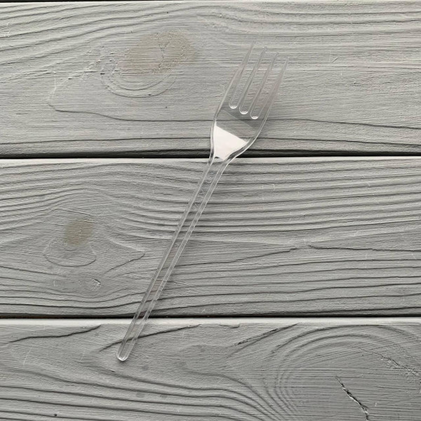 Виделка важка прозора PS (100шт|уп/72уп|ящ) АП14