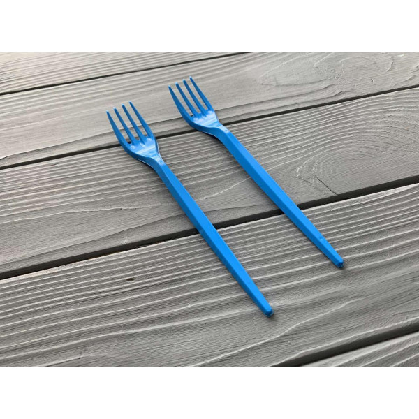 Вилка пластиковая голубая U8
