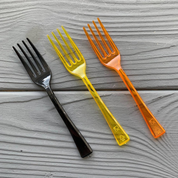 Вилка (шпажки) цветная одноразовая для фруктов (10см)
