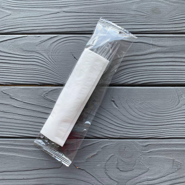 Набір одноразових столових приладів (Вигляд + Ніж + Серветка)