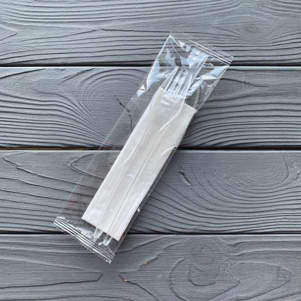 Набір одноразових столових приладів (Вигляд + Ніж + Серветка)