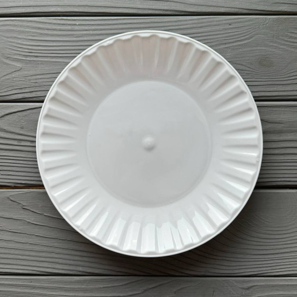 Тарелка стекловидная 205мм Белая (10шт/уп|500шт/ящ) TSB205
