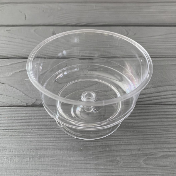 Креманка стекловидная с прозрачной ножкой 200мл (30шт/уп|90шт/ящ) ГП391