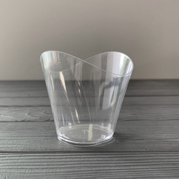 Десертница стекловидная прозрачная "Волноватая" 130мл (240шт/ящ|24шт/уп) ГП581