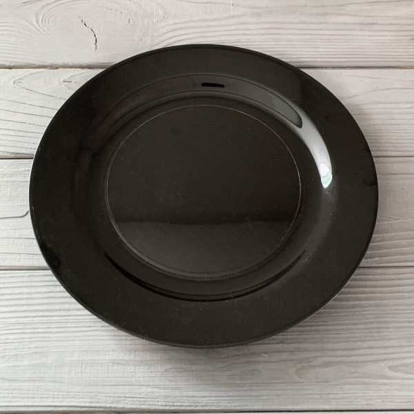 Тарелка стекловидная Черная 22см (85шт/ящ) ГП628
