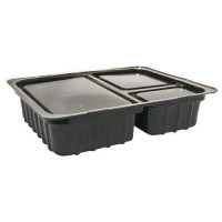 Соусник на 3 секції комплект чорне дно+кришка (600шт/ящ) IN16503 (ПС-66)(IN16503)