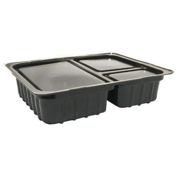 Соусник на 3 секції комплект чорне дно+кришка (600шт/ящ) IN16503 (ПС-66)(IN16503)