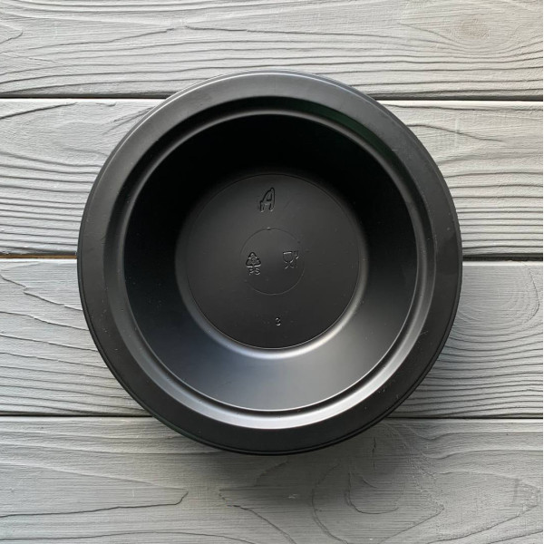 Тарілка глибока 350мл Преміум Чорна PS (50/1200)