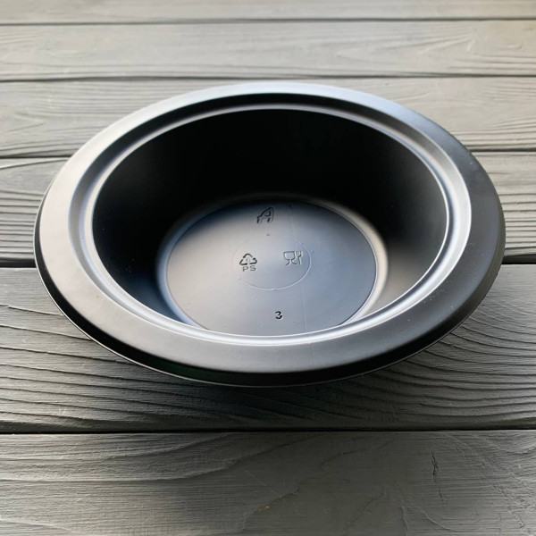 Тарілка глибока 350мл Преміум Чорна PS (50/1200)