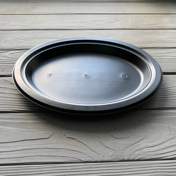 Тарілка овальна 260мм Преміум Чорна PS (50/600)