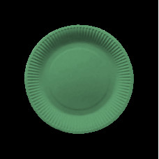 Тарілка картонна кругла D18см зелена (50шт/уп)(T18G)