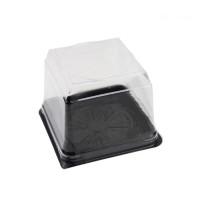 Кришка для контейнера під кейк прозора 120х120х90мм PET (450шт/ящ)(010992)