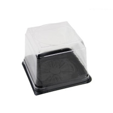 Кришка для контейнера під кейк прозора 120х120х90мм PET (450шт/ящ)(010992)