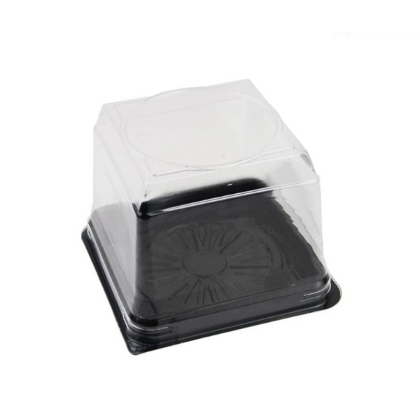 Кришка для контейнера під кейк прозора 120х120х90мм PET (450шт/ящ)(010992)