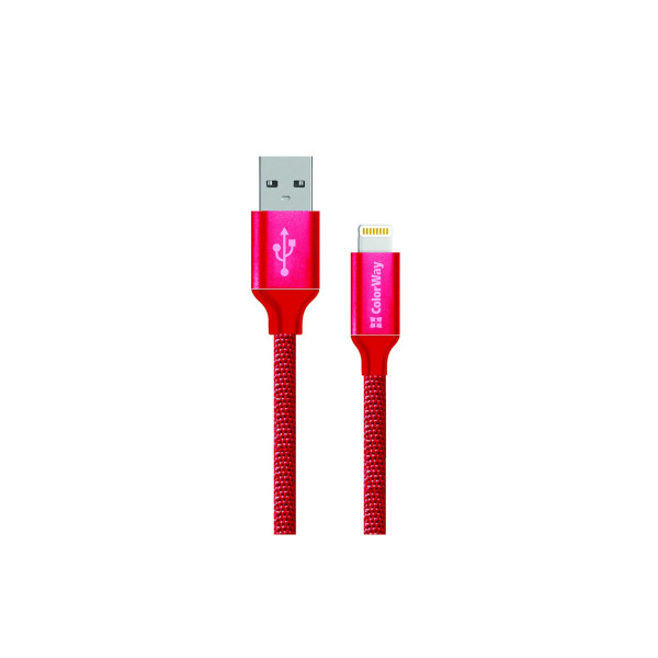 Кабель Colorway USB - Apple Lightning 2.1А 1м червоний ColorWay Арт.U0378672