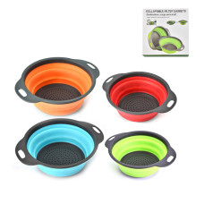 Друшлаг складний силіконовий JM-611 2 в1 Collapsible filter baskets Арт.47090