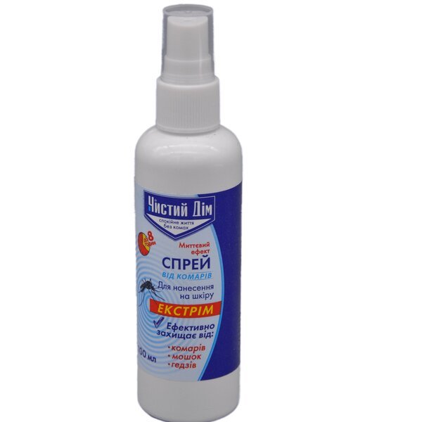 Спрей від комарів та мошок 100мл чистий дім універсальний Арт.191556