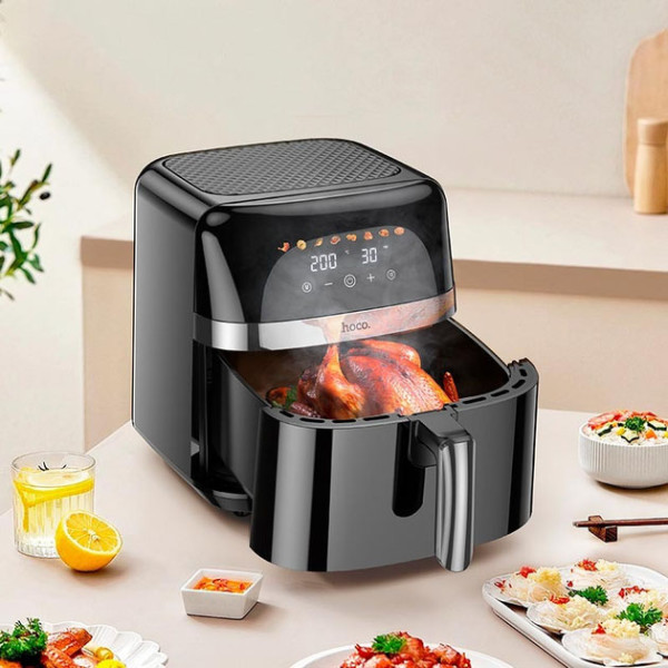 Аерогриль Hoco HE20 air fryer with touch screen 1700Вт 8л Чорний Арт.54403