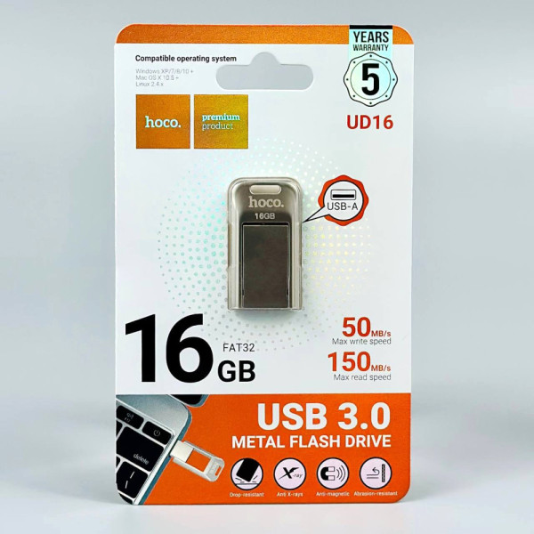 Флешка USB Hoco UD16 16GB Smart USB3.0+Type-C Арт.55673
