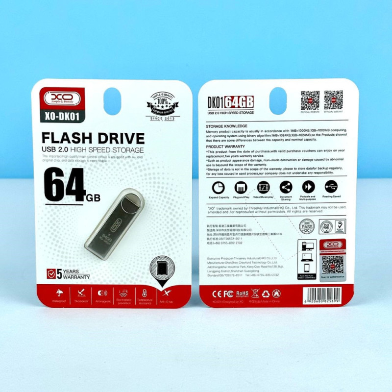 Флежка USB  XO DK01 64Gb Арт.36098