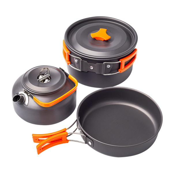 Набір туристичного посуду для походів (каструля + сковорода + чайник)Арт.960551
