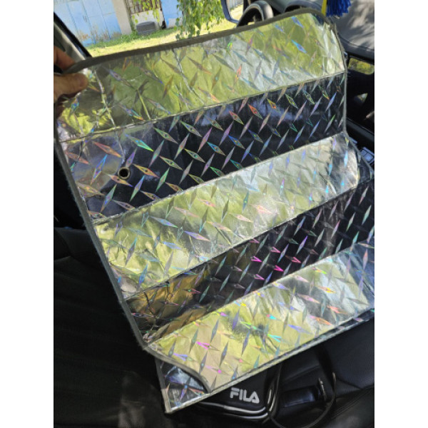 Шторка сонцезахисна 145х70см срібляста з візерунком 12Арт.951604