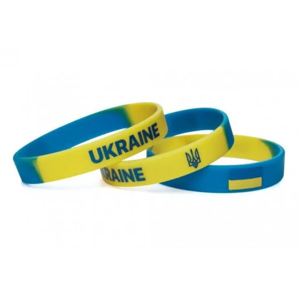 Гумовий браслет на руку жовто-синій Україна UKR398