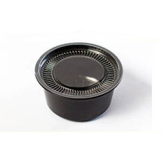 Соусник 3-х секционный черный (230мл)