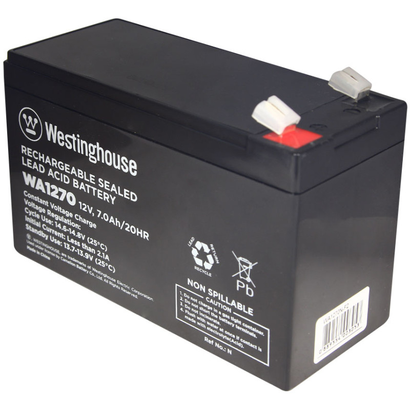 Батарея аккумуляторная свинцово-кислотная 12V, 7Ah Westinghouse Арт.004988