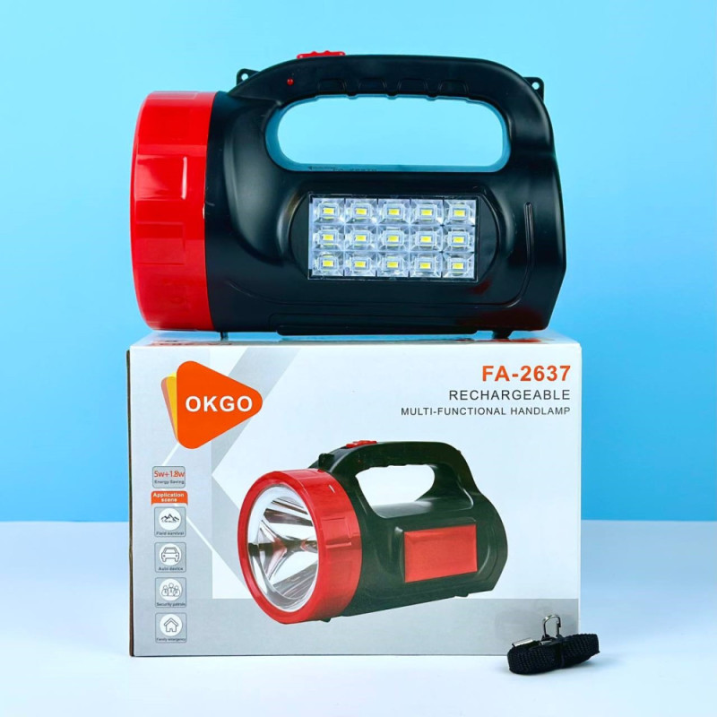 Ліхтар OKGO 2637 5W+1.8W 20.5x11.5cm Вбудований акумулятор Арт.36706