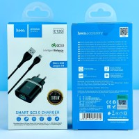Мережевий зарядний пристрій Hoco C12Q Smart QC3.0 Micro Арт.23939