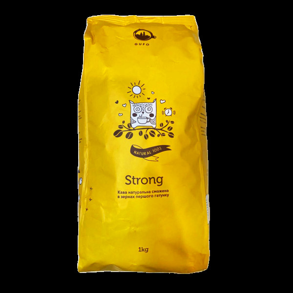 Кава у зернах "Gusto strong" 100% Робуста жовта 1кг(GS1)
