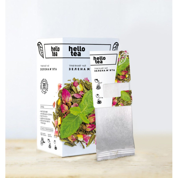 Чай Hello Tea "Зелена м'ята" (уп/20пак)