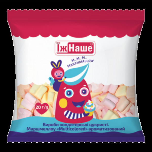 Маршмелоу MINI кольоровий 20гр "Їж наше"(ММК20)