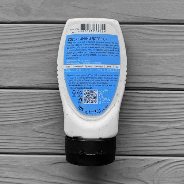 Соус-бутылка Сырный Дорблю 300 мл (305гр) (10шт/ящ)
