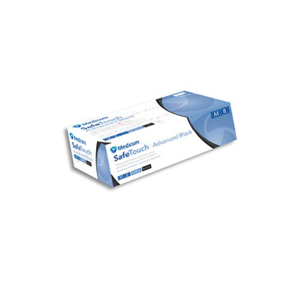 Чорні рукавички нітрилові SafeTouch® Advanced Black без пудри