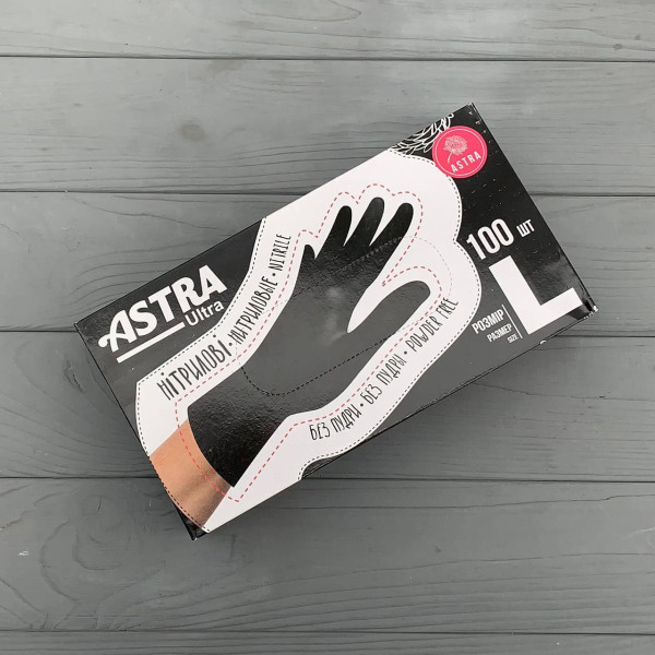 Перчатки ZPT нитриловые черные L
