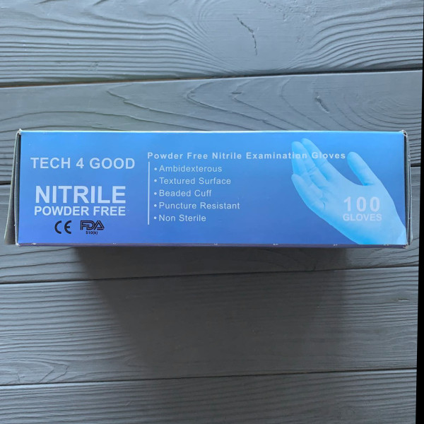 Перчатки нітрилові Tech4Good сині розмір XL (100шт/уп)