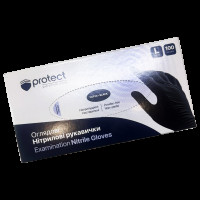 Рукавички одноразові Protect нітрилові нестерильні чорні L (100шт/уп|10уп/ящ) 17302060(17302060)