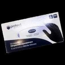 Рукавички одноразові Protect нітрилові нестерильні чорні L (100шт/уп|10уп/ящ) 17302060(17302060)
