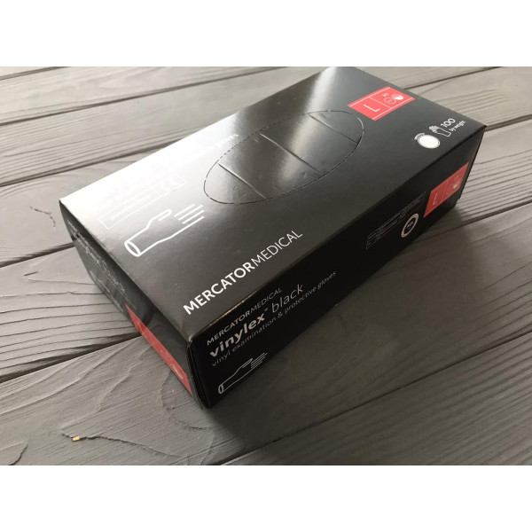 Рукавички вінілові "Vinylex black" чорні L 100 шт
