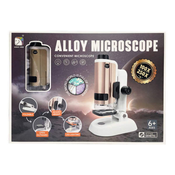 Дитячий мікроскоп SD662(Gold) золотистий, в коробці, світло, аксесуари (SD662(Gold))