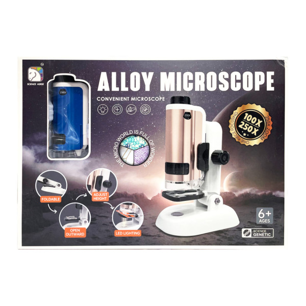 Дитячий мікроскоп SD662(Blue) синій, в коробці, світло, аксесуари  (SD662(Blue))