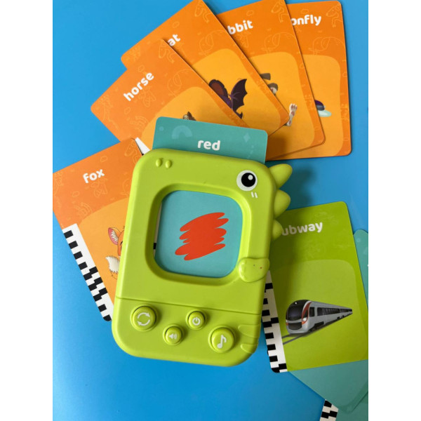 Картковий пристрій "Динозаврик" PL-724-01, 96 учбових карток по 6 темам (PL-724-01)