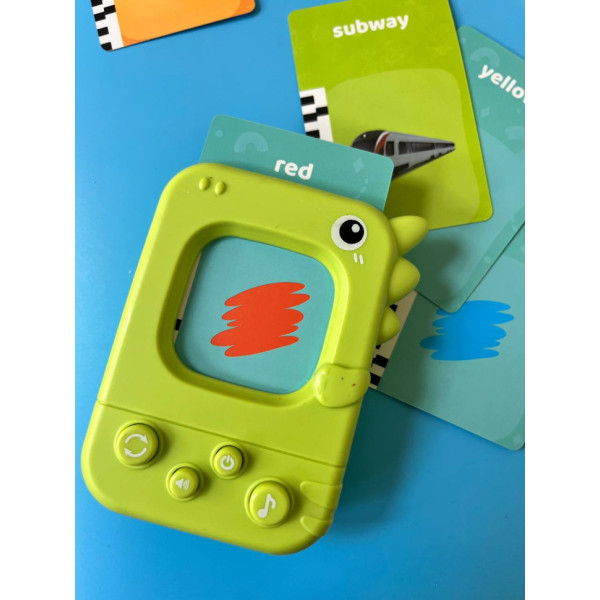 Картковий пристрій "Динозаврик" PL-724-01, 96 учбових карток по 6 темам (PL-724-01)