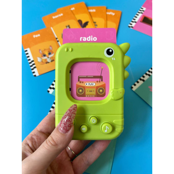 Картковий пристрій "Динозаврик" PL-724-01, 96 учбових карток по 6 темам (PL-724-01)