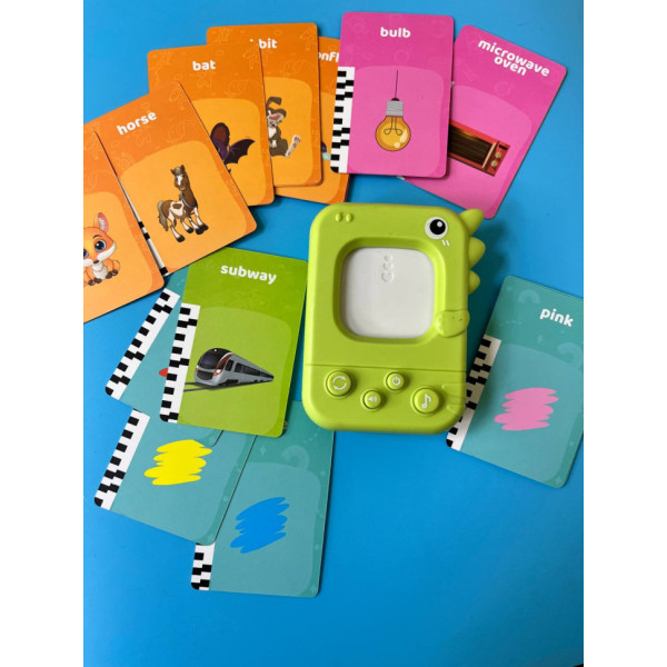 Картковий пристрій "Динозаврик" PL-724-01, 96 учбових карток по 6 темам (PL-724-01)