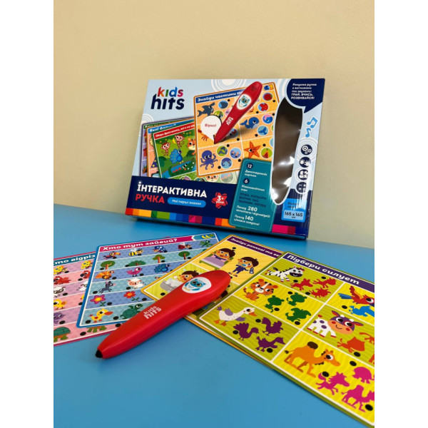 Інтерактивна ручка "Перші знання" KH60/001, 6 учбових тем 12 двосторонніх карток  (KH60/001)