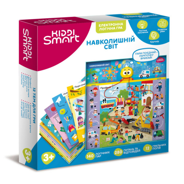 Електронна логічна гра Вікторина Навколишній світ Kiddi Smart 157-A-002-UA зі світлом та звуком (157-A-002-UA)