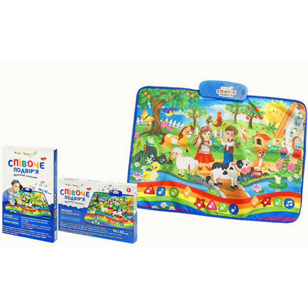 Музичний розвиваючий килимок Співоче подвір'я KI-780-U матеріал текстиль